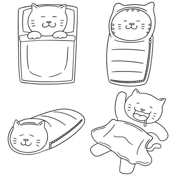 猫の睡眠のベクトルを設定 — ストックベクタ