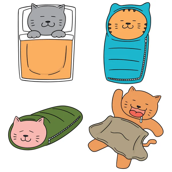 Vector conjunto de gato durmiendo — Vector de stock