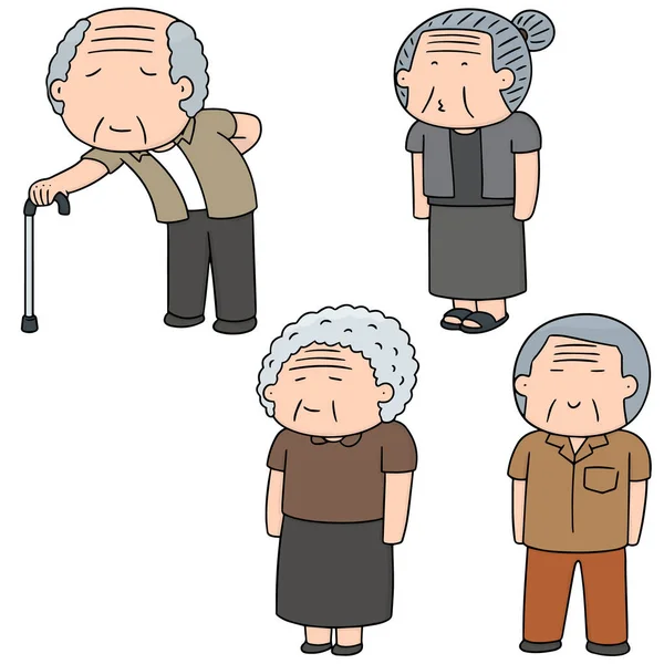 Yaşlı insanların vektör kümesi — Stok Vektör