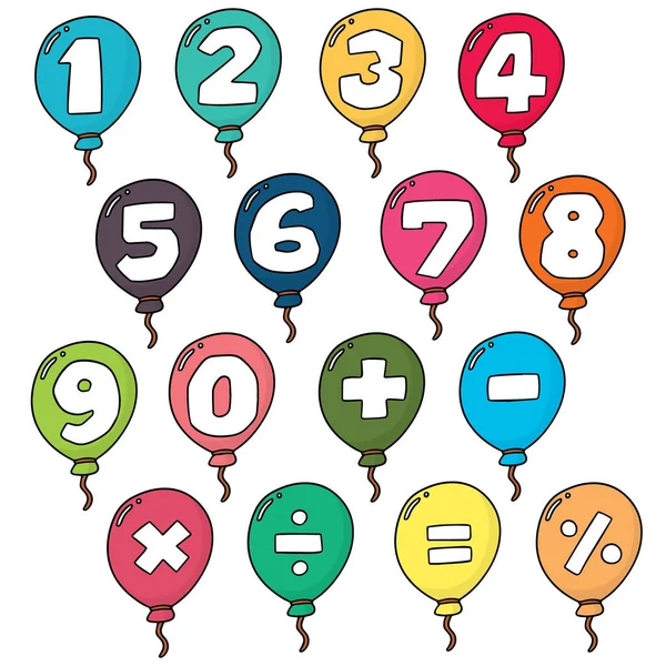 Διάνυσμα σύνολο αριθμός μπαλόνι — Διανυσματικό Αρχείο