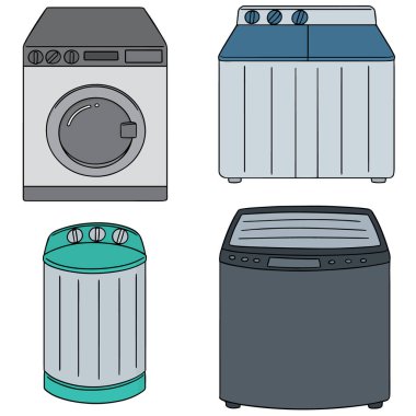 çamaşır makinesi vektör kümesi
