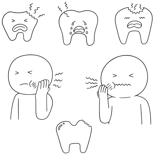 Diş ağrısı vektör kümesi — Stok Vektör