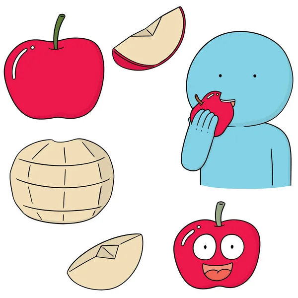 ชุดเวกเตอร์ของแอปเปิ้ล — ภาพเวกเตอร์สต็อก