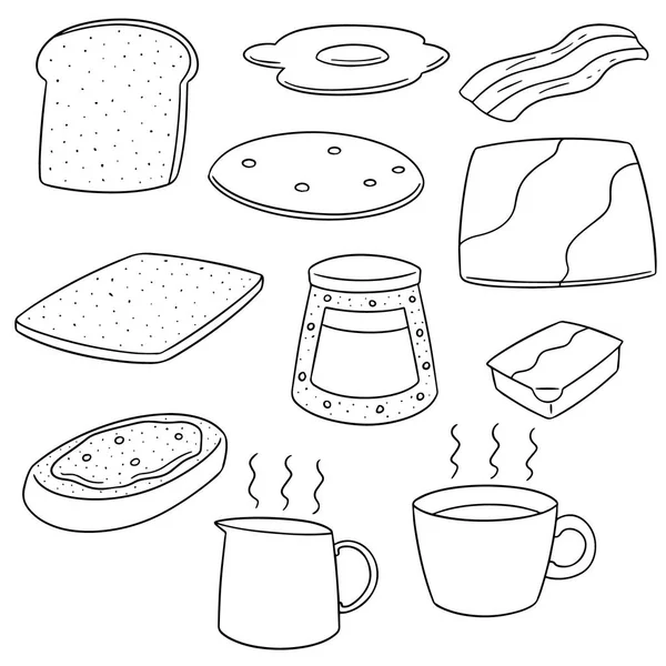 Ensemble vectoriel de petit déjeuner — Image vectorielle