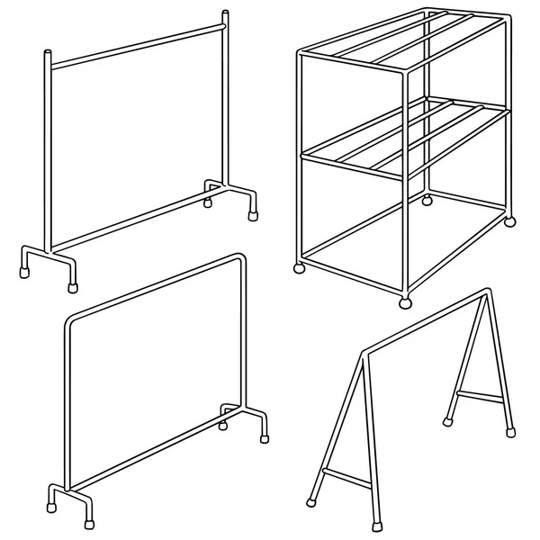 Vector set of cloth rack — Stock Vector