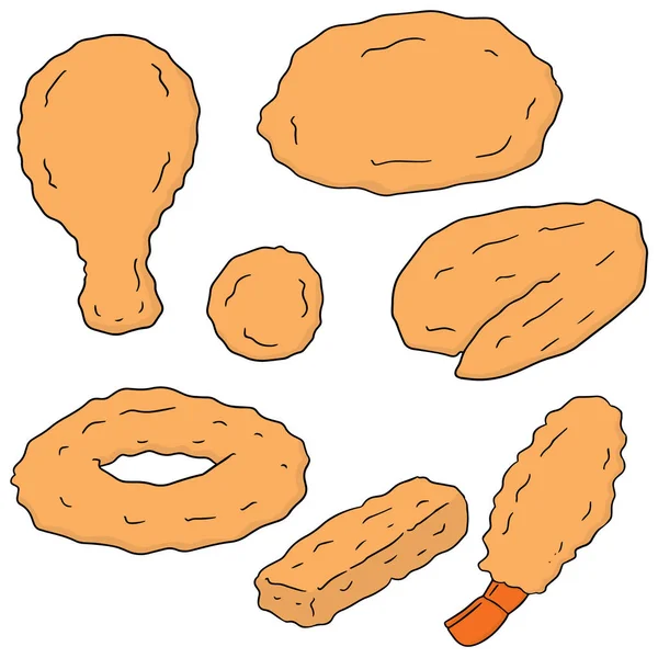 Ensemble vectoriel d'aliments frits — Image vectorielle