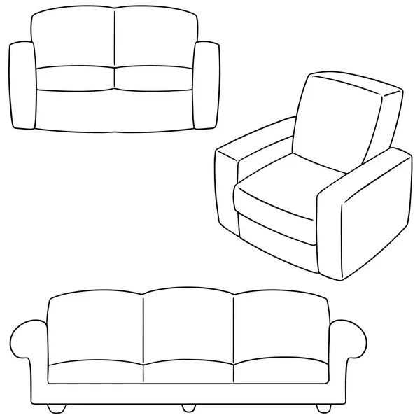 Ensemble vectoriel de canapé — Image vectorielle