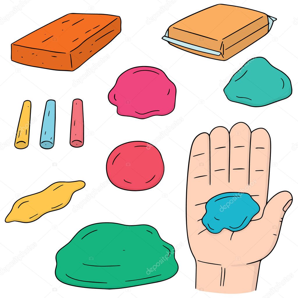 vector set of clay for kid