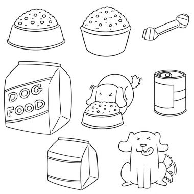 vektör köpek maması kümesi