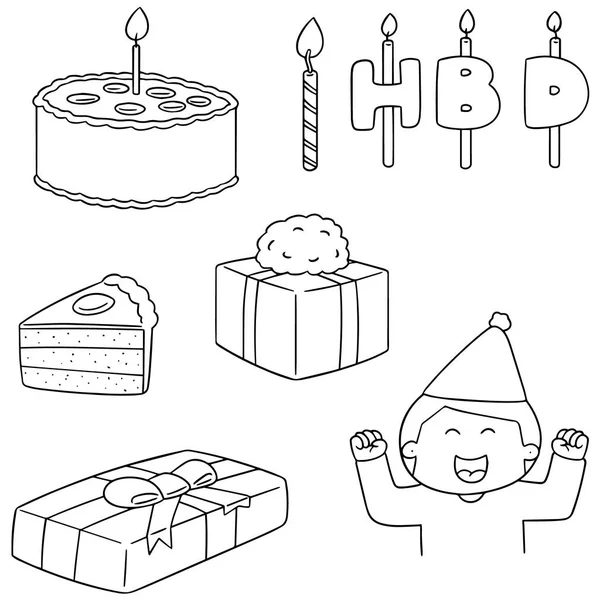 Vektor-Set von Happy Birthday — Stockvektor