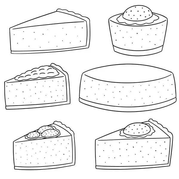 Vector set of cheese cake — Stock Vector