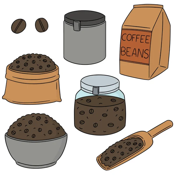 Векторный набор кофейных зерен — стоковый вектор