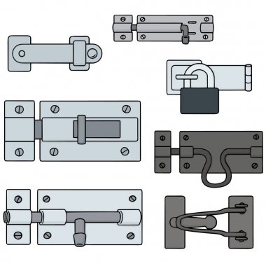 vector set of latch clipart