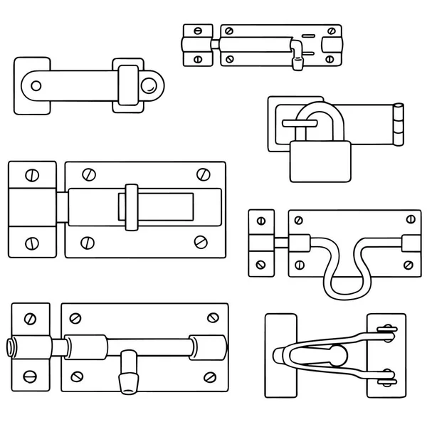 Vector conjunto de pestillo — Archivo Imágenes Vectoriales