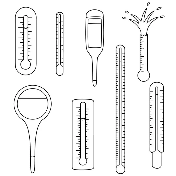 Ensemble vectoriel de thermomètre — Image vectorielle