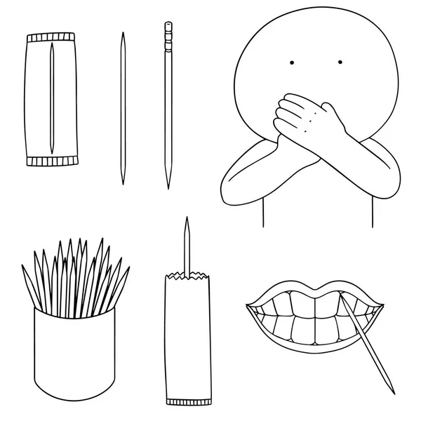 Vector set of toothpick — Stock Vector