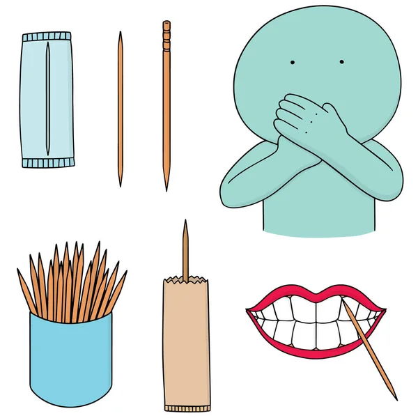 Vector set of toothpick — Stock Vector