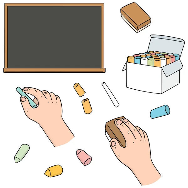 yazı tahtası ve tebeşir vektör kümesi