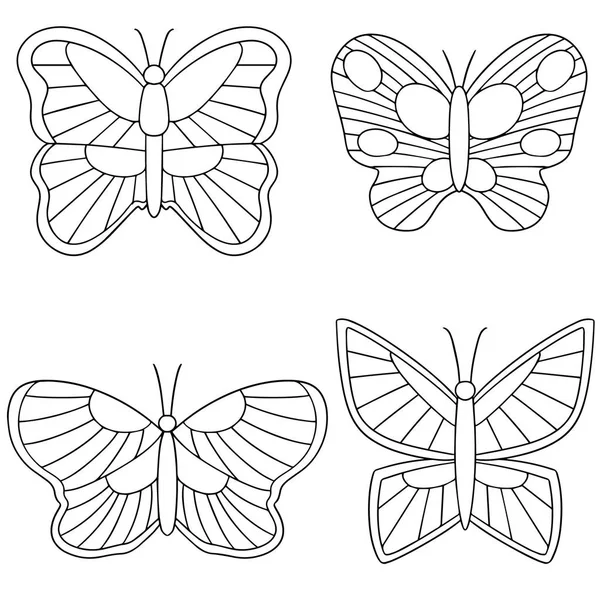 Векторный набор бабочек — стоковый вектор