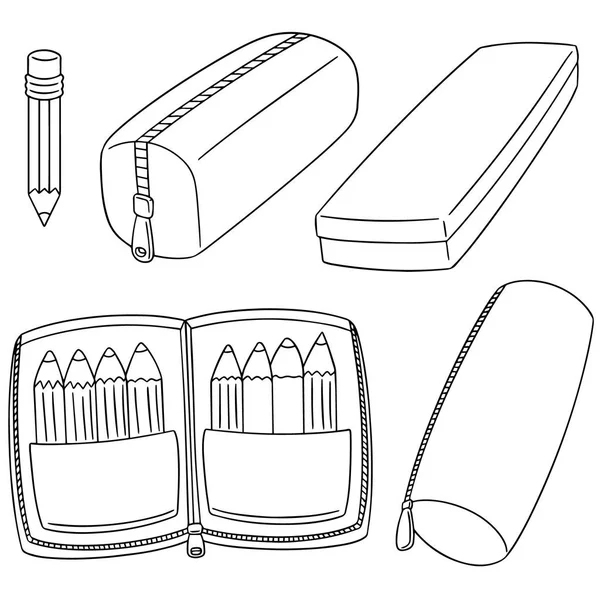 Vector conjunto de estuche de lápiz — Archivo Imágenes Vectoriales