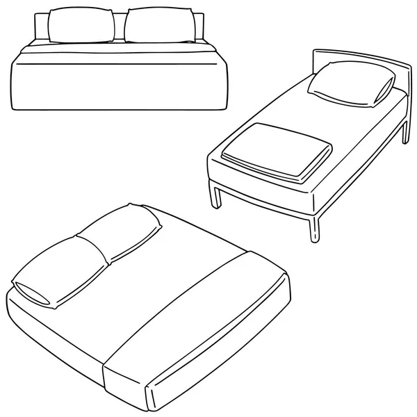 Vector conjunto de cama — Vector de stock