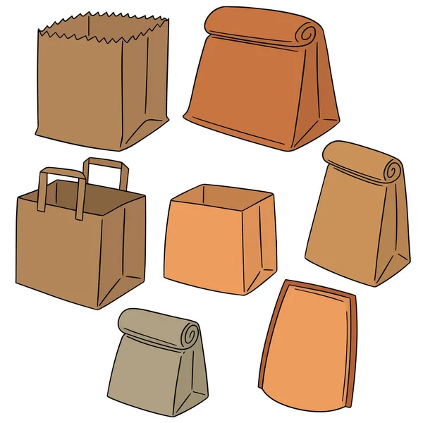 Vector conjunto de bolsa de papel — Vector de stock