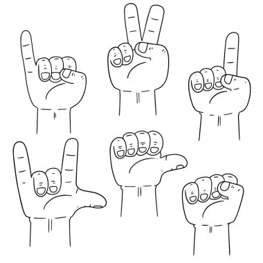 çizgi film el vektör kümesi