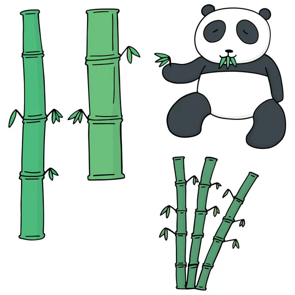 Vektor-Set aus Bambus und Panda — Stockvektor