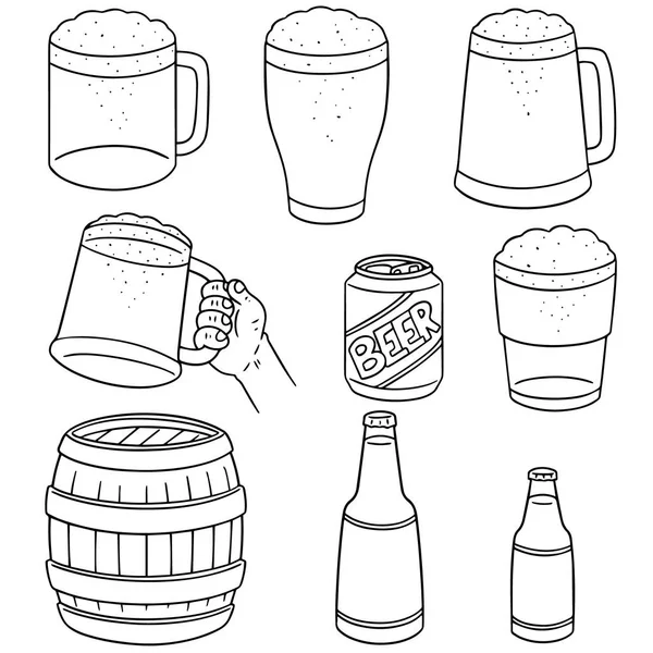 Ensemble vectoriel de bières — Image vectorielle