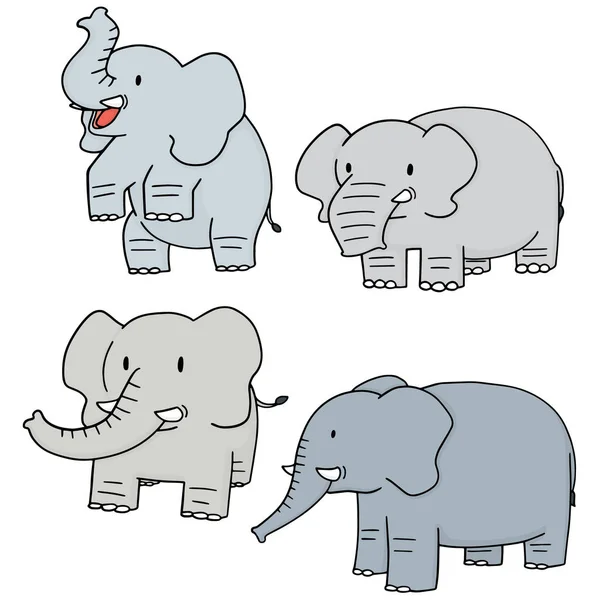 Vector conjunto de elefante — Archivo Imágenes Vectoriales