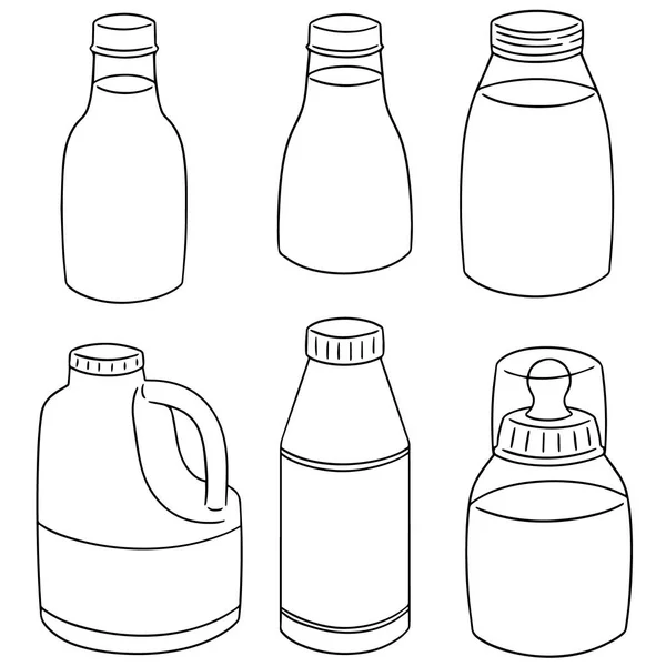 Vector conjunto de botella de leche — Archivo Imágenes Vectoriales