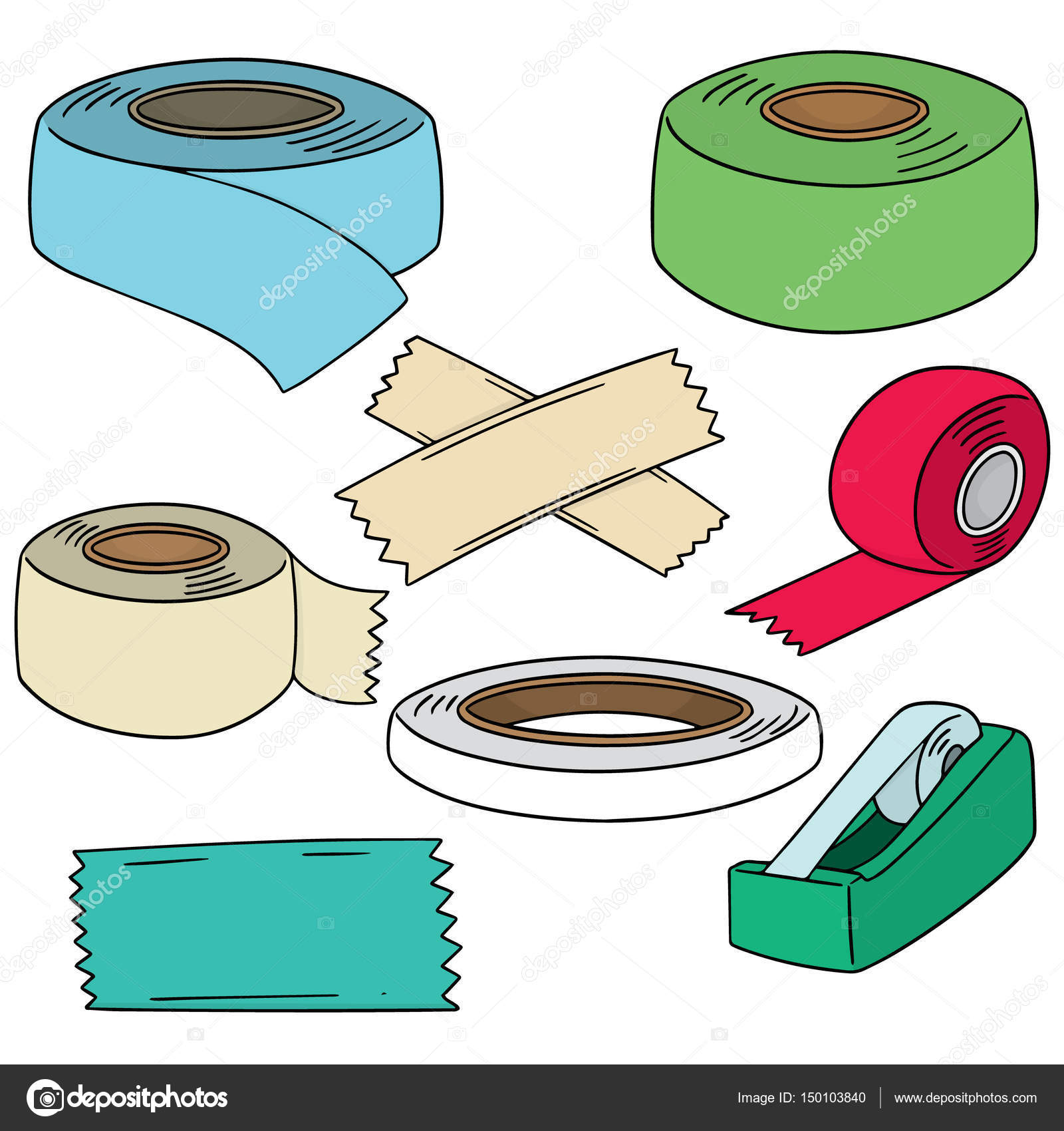 Vector set of adhesive tape Stock Vector Image by