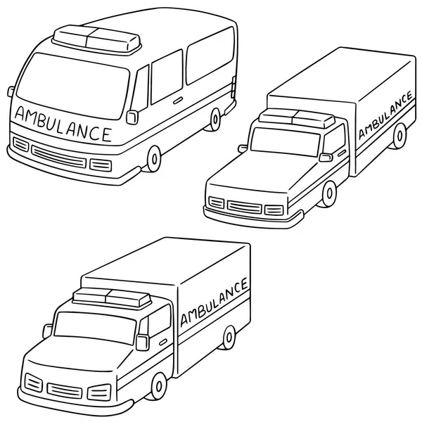 Conjunto vetorial de ambulância — Vetor de Stock