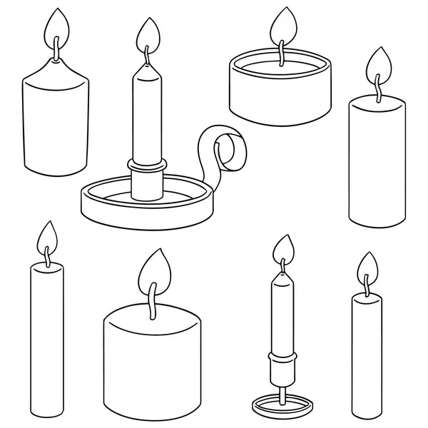 Insieme vettoriale della candela — Vettoriale Stock
