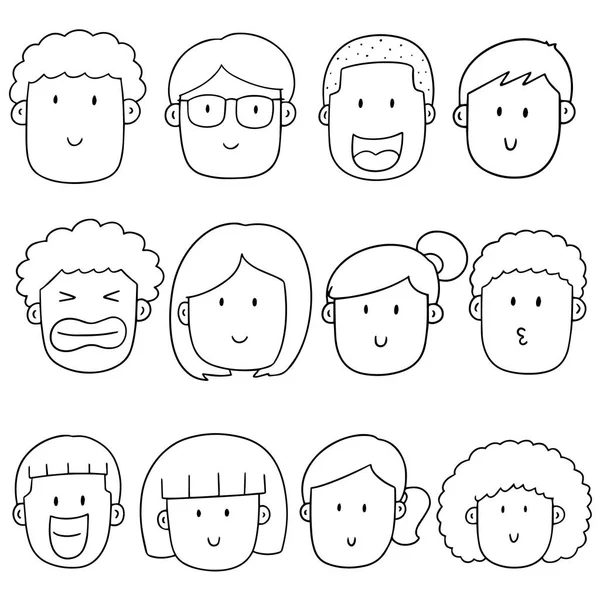 Vector set of cartoon face — Stock Vector