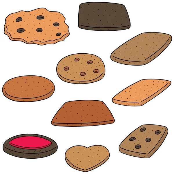 Conjunto vectorial de galletas y galletas — Archivo Imágenes Vectoriales