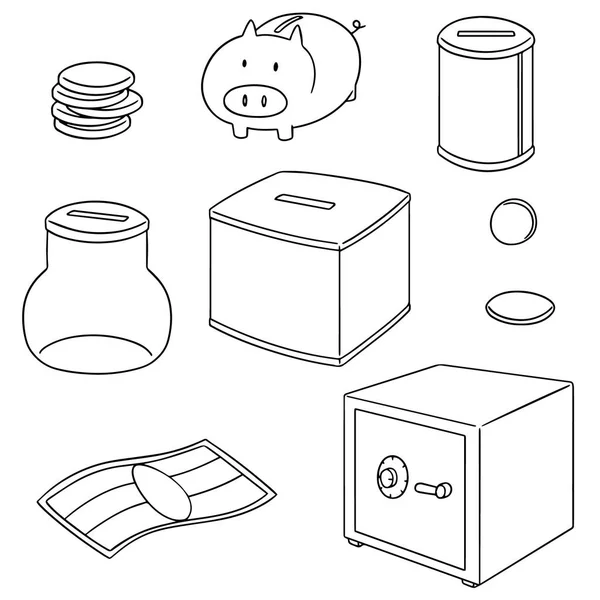 Vector set geld besparen — Stockvector