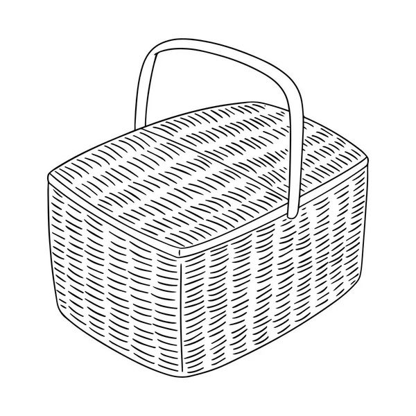 Векторный набор плетеной корзины — стоковый вектор