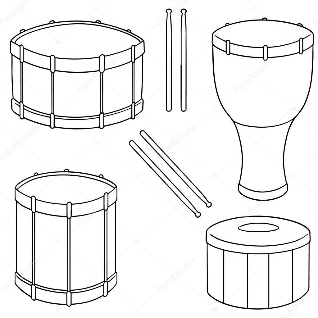 vector set of drum