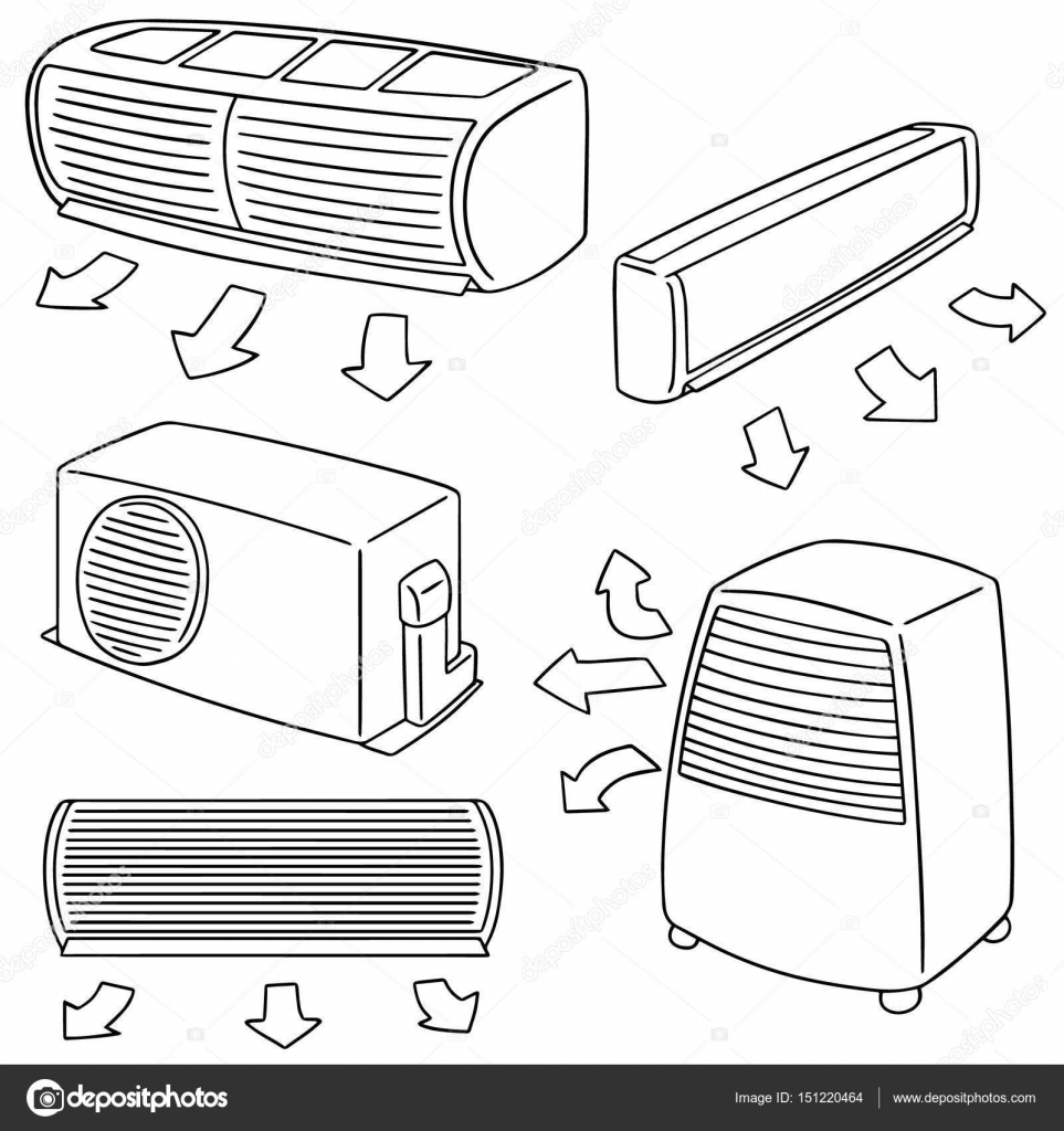 Air Conditioner Clipart Black And White