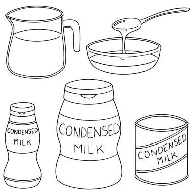 yoğunlaştırılmış süt vektör kümesi