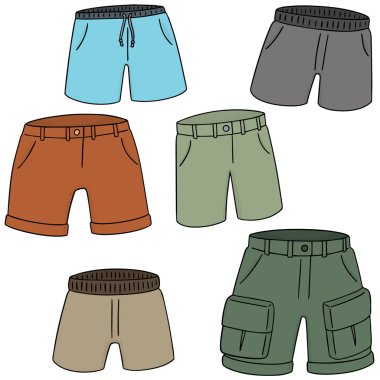 vector set of shorts clipart