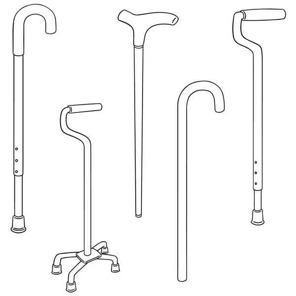 Vector set of walking stick — Stock Vector