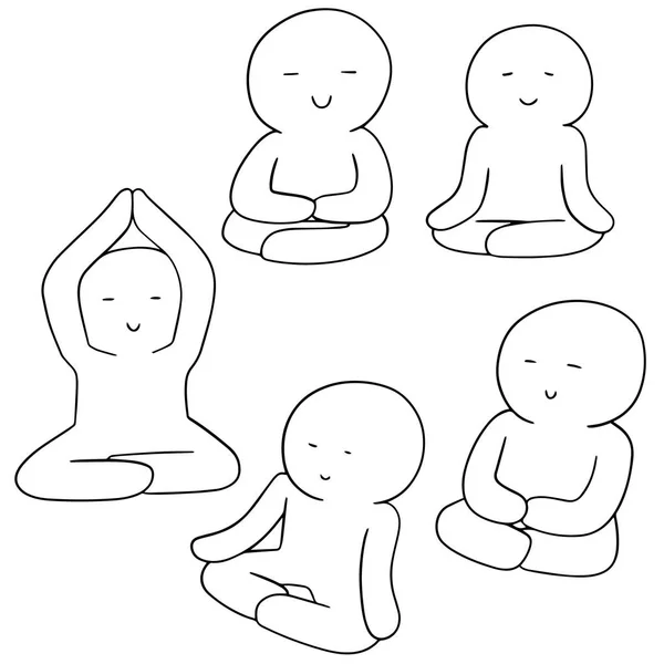 Векторный набор медитации — стоковый вектор