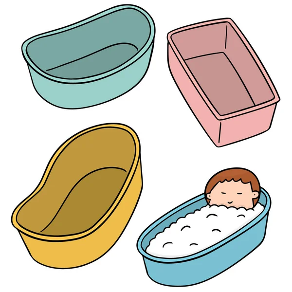 Conjunto vetorial de banheira de bebê —  Vetores de Stock