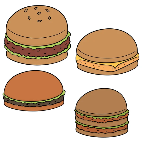 Vector conjunto de hamburguesa — Vector de stock