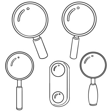 vektör set Büyüteç