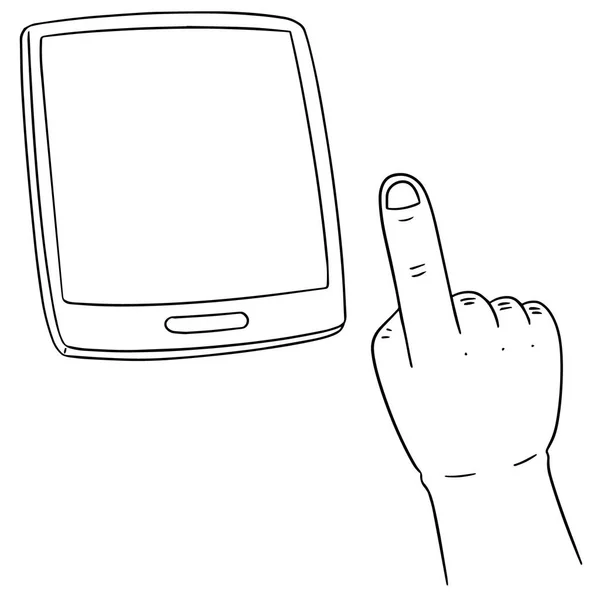 Vector conjunto de mano usando smartphone — Vector de stock