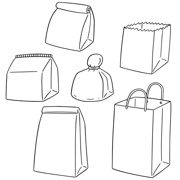 Ensemble vectoriel de sac en papier — Image vectorielle