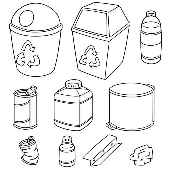 Çöp geri dönüşümü için vektör kümesi